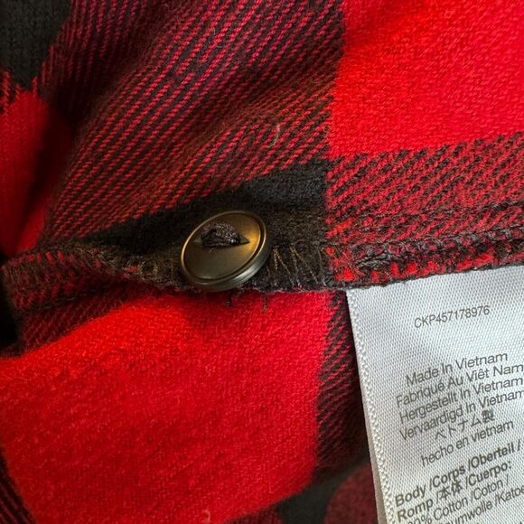 Madewell Women's plaid flannel high-low hem button down shirt, Size S - Picture 10 of 10